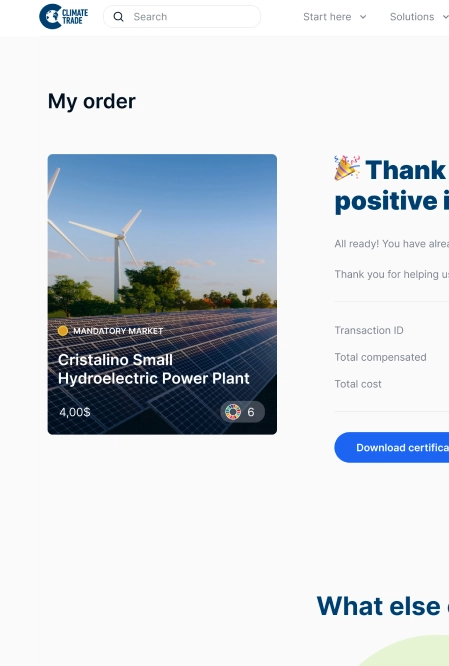 Sell carbon credits